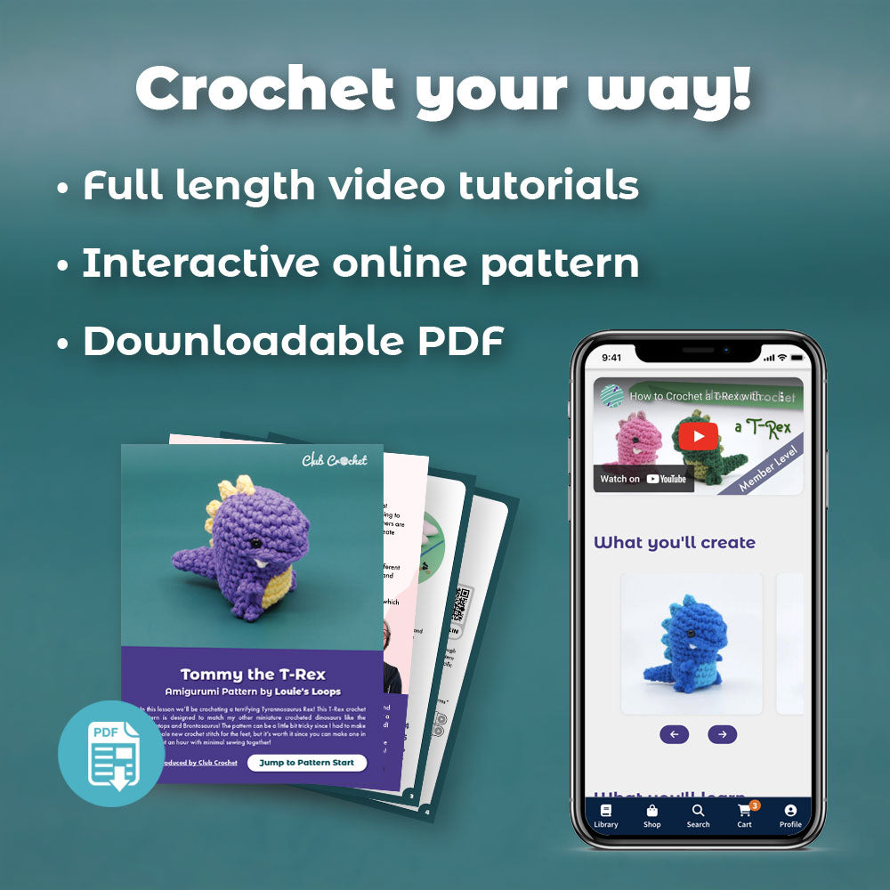 Lava Run + Dinosaur Crochet Kit Bundle