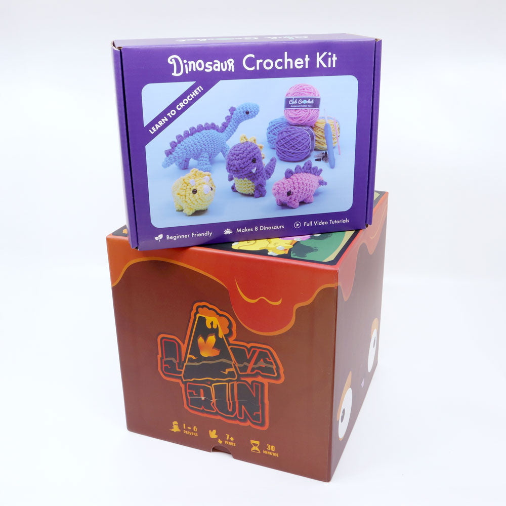 Lava Run + Dinosaur Crochet Kit Bundle