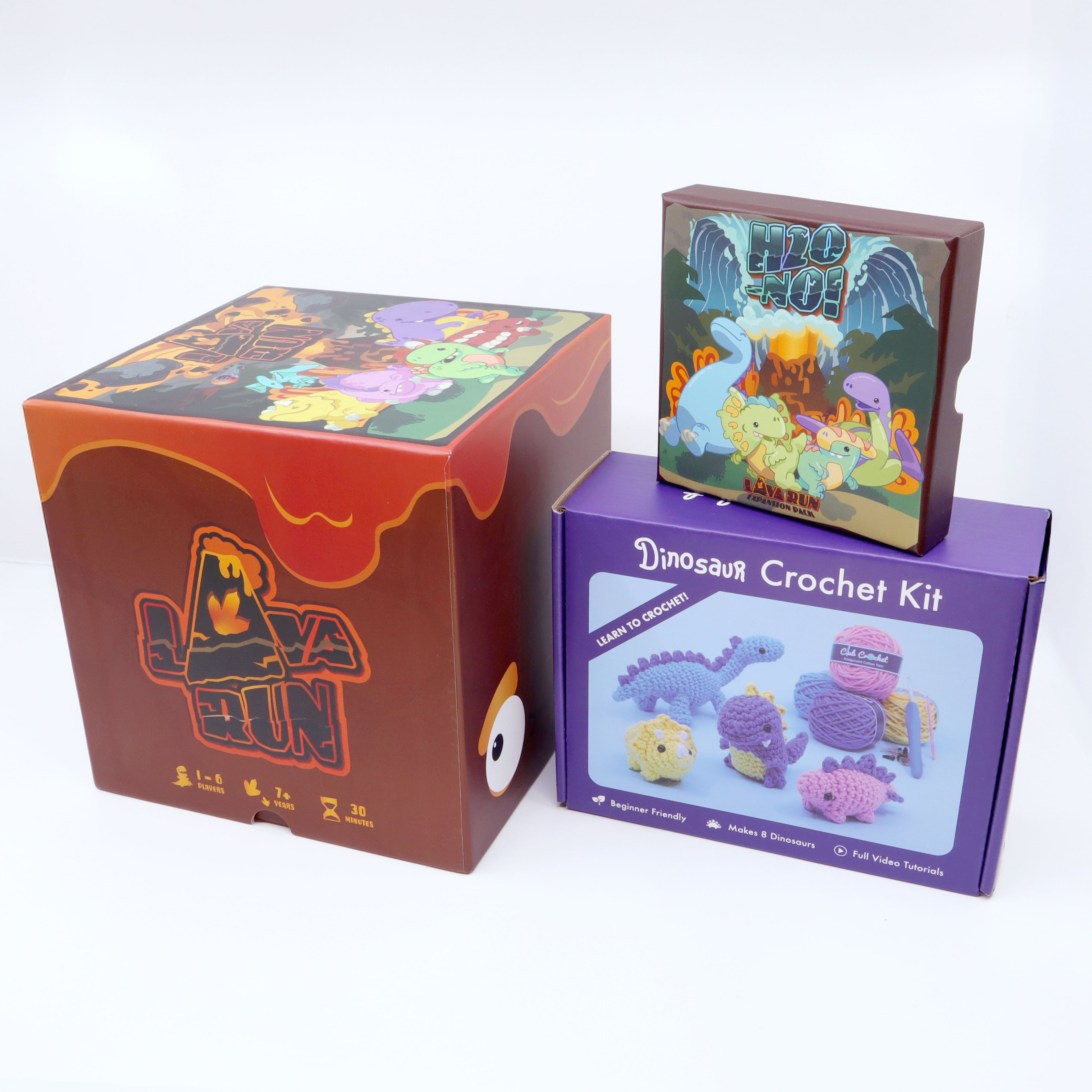 Lava Run + H2ONO Expansion Pack + Dinosaur Crochet Kit Bundle